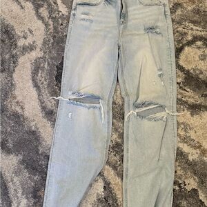 Distressed Light Blue Boot Cut Jeans